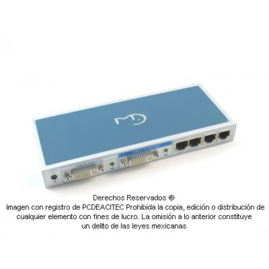 Extensor DVI-D  Splitter 1x2 + Audio vía Cat5e o Cat6 20 m