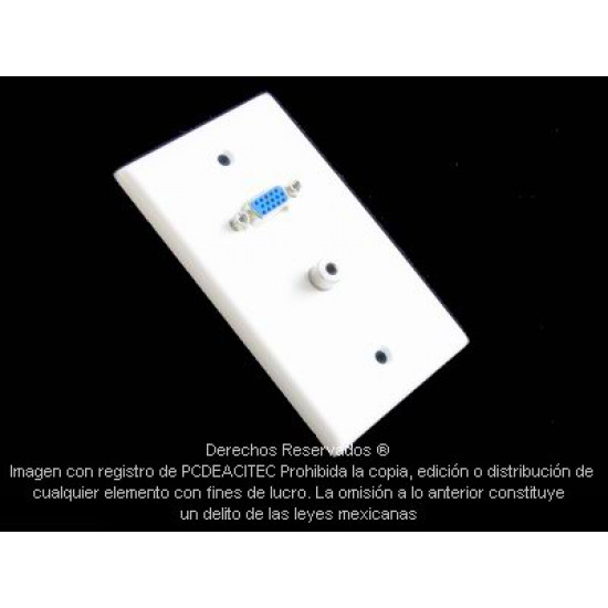 Placa Tapa VGA + Jack 3.5 mm audio en ABS