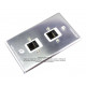 Placa Tapa 2 Jack RJ45 Cat5e ponchable Aluminio