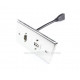 Placa Tapa HDMI pigtail + USB 2.0 en Acero Inoxidable Placa Tapa HDMI pigtail + USB 2.0 en Acero Inoxidable