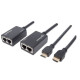 Extensor HDMI Cat5e ó Cat6, hasta 30 m, con pigtails HDMI