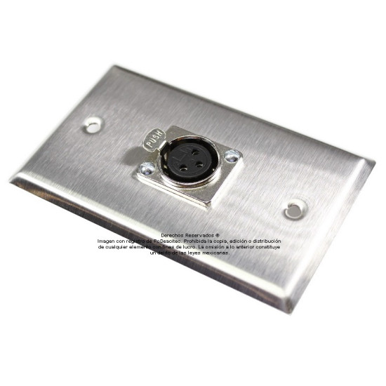 Placa Tapa XLR Canon soldable en Acero Inoxidable Placa Tapa XLR Canon soldable en Acero Inoxidable