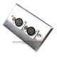 Placa Tapa XLR Canon doble soldable en Acero Inoxidable Placa Tapa XLR Canon doble soldable en Acero Inoxidable