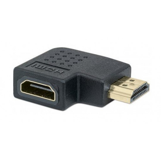 Adaptador HDMI 4k Hembra a Macho IZQUIERDO, en L plana 90°