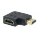 Adaptador HDMI 4k Hembra a Macho IZQUIERDO, en L plana 90°