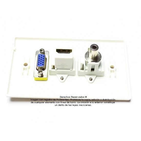 Placa Tapa VGA + HDMI + Audio Jack 3.5 mm en ABS