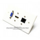 Placa Tapa VGA + HDMI + Jack RJ45 Cat6 en ABS