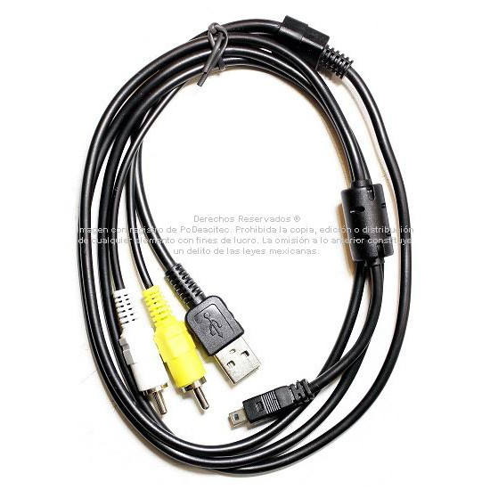 Cable Nikon USB 2.0 + RCA AV a Mini USB 8 pin