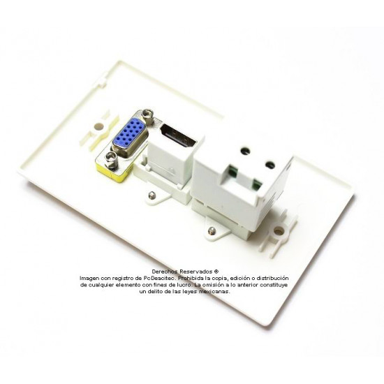 Placa Tapa VGA + HDMI + USB para Carga 1A 5v en ABS