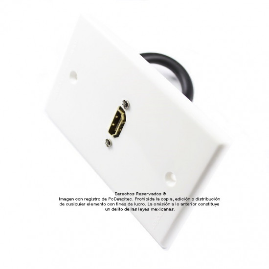 Placa Tapa HDMI pigtail en ABS