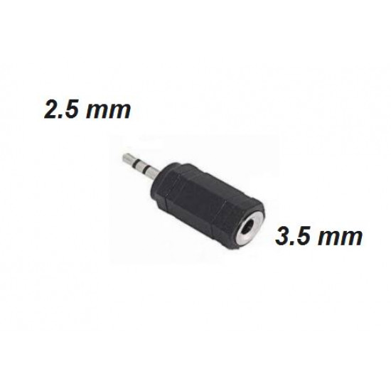 Adaptador audio estéreo jack 3.5 mm a plug 2.5 mm