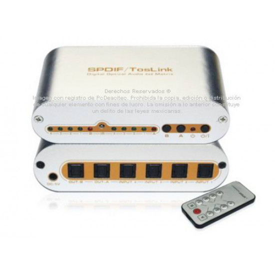 Switch, Splitter y Matriz SPDIF Toslink 4x2