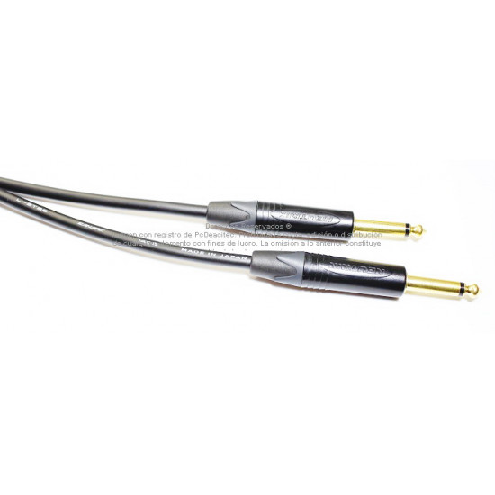 Cable mono Canare TS a TS 1/4 (6.3 mm) Neutrik en oro grado estudio de 70 m