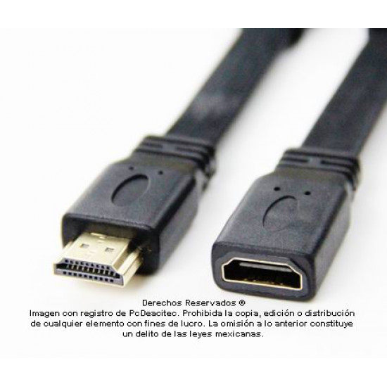 Cable HDMI plano extensión macho a hembra 1.10 m