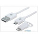 Cable USB a micro USB con adaptador lightning integrado de 1 m