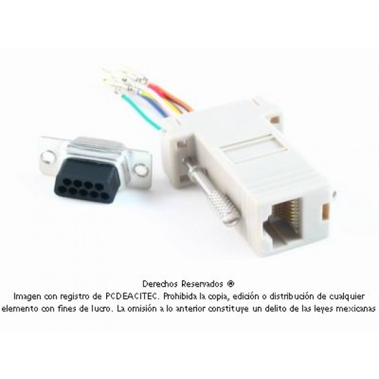 Adaptador modular serial DB9 hembra a Jack RJ45