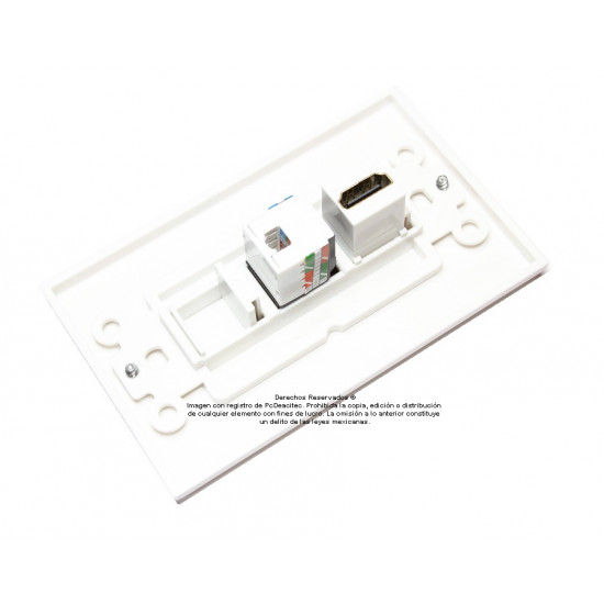 Placa Tapa Decora HDMI + Cat5e + Tapón en ABS Placa Tapa Decora HDMI + Cat5e + Tapón en ABS