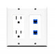 Placa Tapa Contacto Electrico Duplex + 2 Cat6 Ponchable ABS