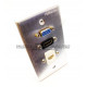 Placa Tapa VGA + HDMI pigtail + Jack RJ45 Cat5e cople en Aluminio