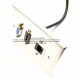 Placa Tapa VGA + HDMI pigtail + Jack RJ45 Cat6 cople en Aluminio