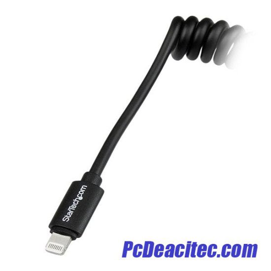 Cable en Espiral Lightning a USB A 2.0 de 30 cm