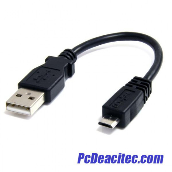 Cable Adaptador USB A Macho a Micro USB B Macho de 15 cm