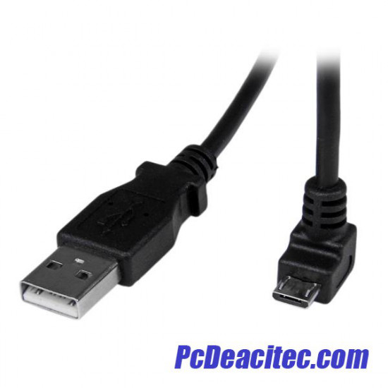 Cable USB tipo A a Micro USB B Macho 90° de 1 m