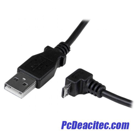 Cable USB tipo A a Micro USB B Macho 90° de 1 m