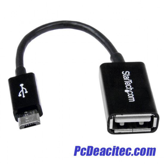 Cable Adaptador Micro USB Macho a USB tipo A Hembra OTG de 12 cm 