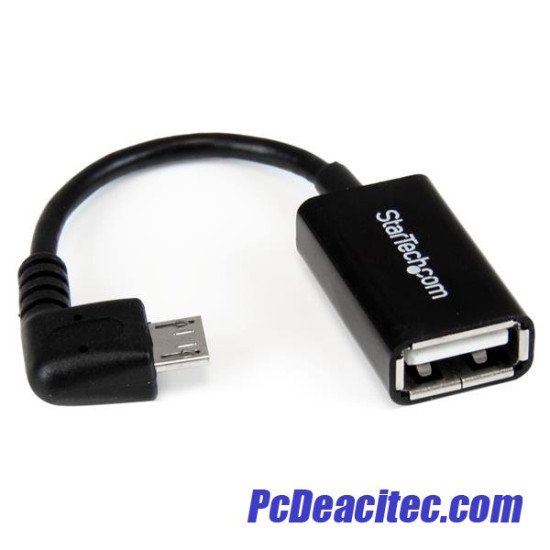 Cable Adaptador Micro USB OTG codo derecha a USB A hembra de 12 cm