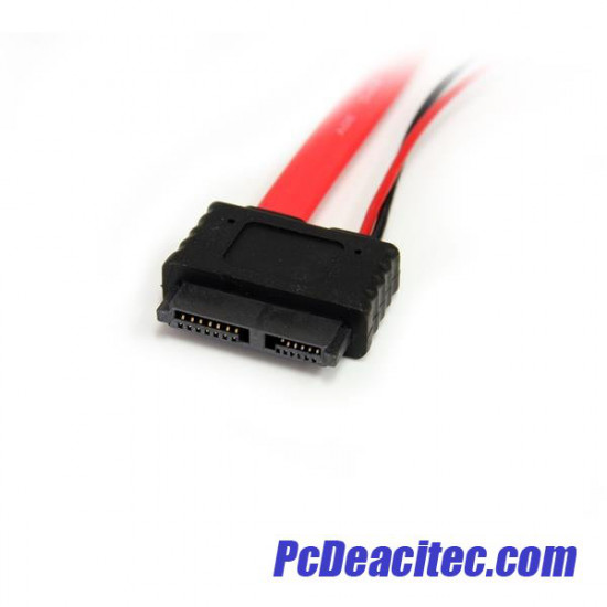 Cable SATA Slimline Línea Delgada a Molex Macho LP4 y SATA