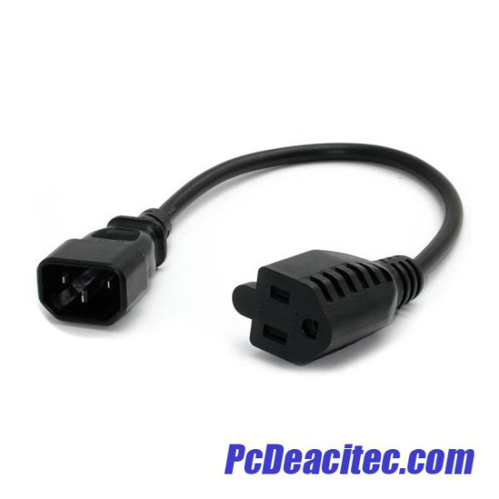 Cable de 30 cm de Alimentación IEC 320 EN 60320 C14 a NEMA 5-15R