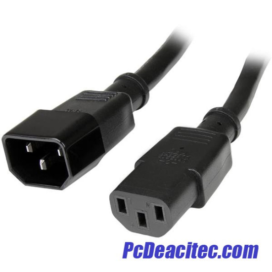 Cable 14 AWG extensión de corriente PC C14 a C13 de 90 cm 