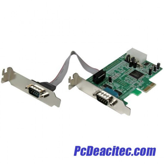  Tarjeta PCI Express de 2 Puertos Serie de Perfil Bajo RS232 UART 16550 Serial