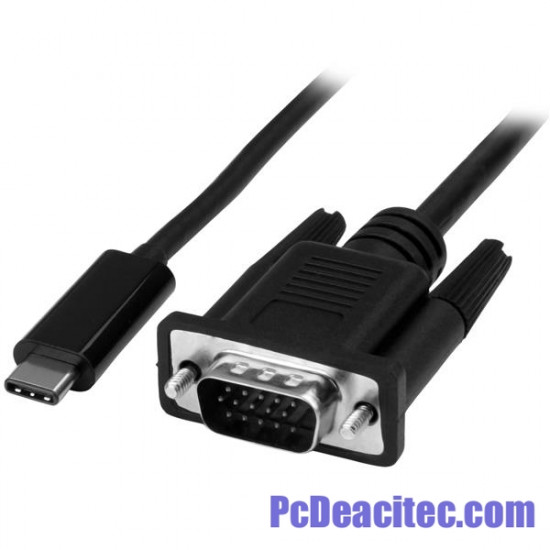 Cable Convertidor USB-C a VGA 1 m Cable Adaptador Convertidor USB-C a VGA de 2 m 1920x1200