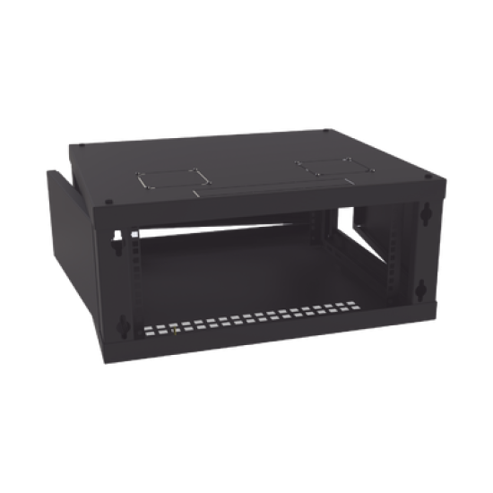 Gabinete de Montaje en Pared, Con Puerta de Cristal, Cuerpo Fijo con Rack, de 19in, 4UR, Color Negro