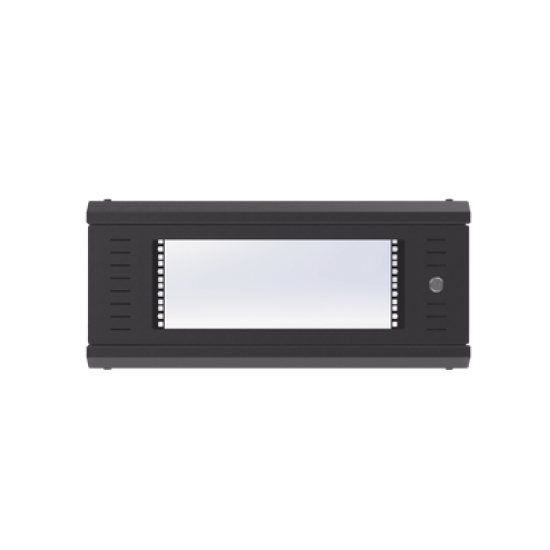 Gabinete de Montaje en Pared, Con Puerta de Cristal, Cuerpo Fijo con Rack, de 19in, 4UR, Color Negro