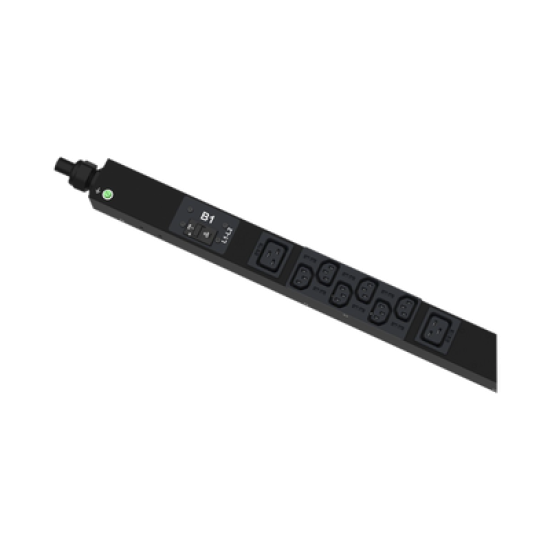 PDU Monitoreable (MI) para Distribución de Energía, Enchufe de Entrada NEMA L21-30P, Con 18 Salidas C13 y 6 C19, de Instalación Vertical, 208 Vca, 30 Amp