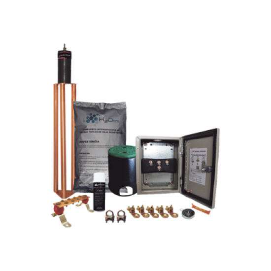 Kit de tierra Física Modelo TG45K con Electrodo Magnetoactivo 50 x 11.5 cm, Capacidad Max: 45 AMP
