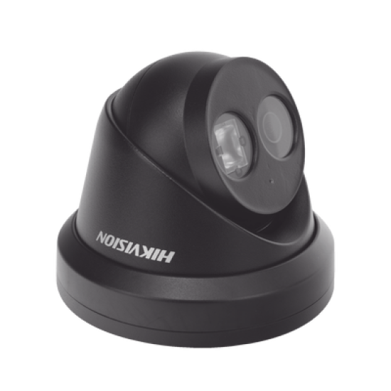 Turret IP 4 Megapixel / Color Negro / Lente 2.8 mm / 30 mts IR EXIR / Exterior IP67 / WDR 120 dB / PoE / ACUSENSE (Evita Falsas Alarmas)  / Micrófono Integrado / Metal / MicroSD / ONVIF / ACUSEARCH