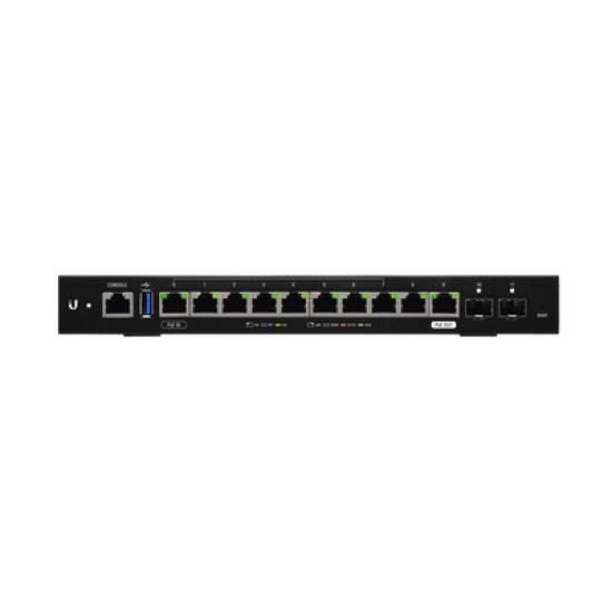EdgeRouter 12, con 10 puertos 10/100/1000 Mbps + 2 puertos SFP, con funciones avanzadas de ruteo