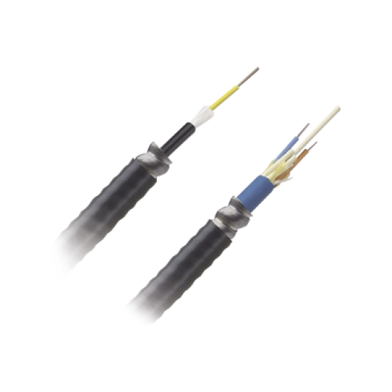 Cable de Fibra Óptica de 12 hilos, Monomodo OS2, Interior/Exterior, Armada, Loose Tube 250um, OFCR (Riser), Precio Por Metro