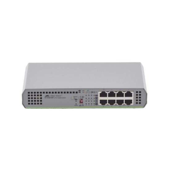 Switch Gigabit No Administrable, 8 Puertos 10/100/1000 Mbps fuente de alimentación interna