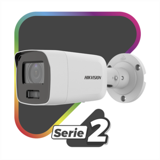 Bala IP 8 Megapixel / Imagen a Color 24/7 / PoE / Lente 2.8 mm / Luz Blanca 40 mts / Exterior IP67 / WDR 130 dB / Captura Facial  / Videoanaliticos (Filtro de Falsas Alarmas) / Micrófono Integrado / Metal / MicroSD