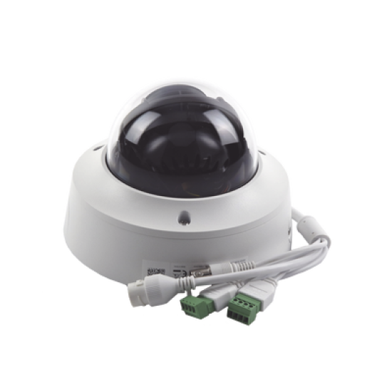 Domo IP 4 Megapixel / Lente Mot. 2.8 a 12 mm / 40 mts IR EXIR / IP67 / IK10 / WDR 120 dB / PoE / ACUSENSE (Evita Falsas Alarmas) / Entrada y Salida de Audio y Alarma / MicroSD / ONVIF / ACUSEARCH