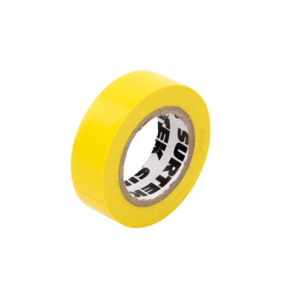Cinta para aislar color Amarillo de 19 mm x  9 metros / Fabricada en PVC / Adhesivo acrílico.