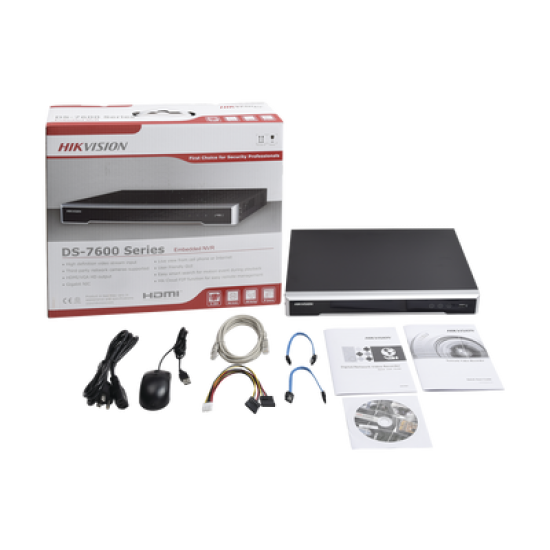 NVR 8 Megapixel (4K) / 16 canales IP / 16 Puertos PoE+ / Soporta Cámaras con AcuSense / 2 Bahías de Disco Duro / Switch PoE 300 mts / HDMI en 4K
