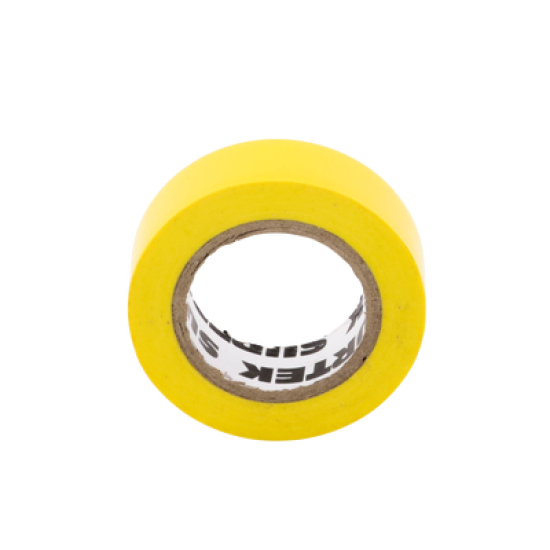 Cinta para aislar color Amarillo de 19 mm x  9 metros / Fabricada en PVC / Adhesivo acrílico.