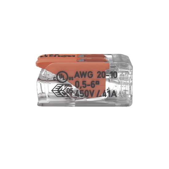 COMPACT SPLICING CONNECTORFOR ALL CONDUCTOR TYPES TRANSPARENT 2 CONNECTORS