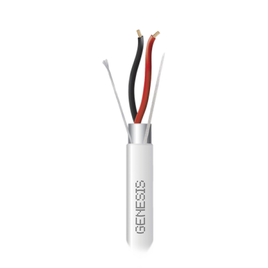 Bobina de 305 M de Cable 2 x 22 AWG BLINDADO / RISER / Color Blanco / Para Aplicaciones de Audio, Seguridad y Control